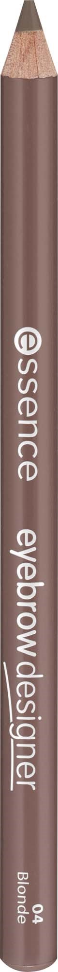En brun ögonbrynspenna märkt essence eyebrow designer med spetsig spets.