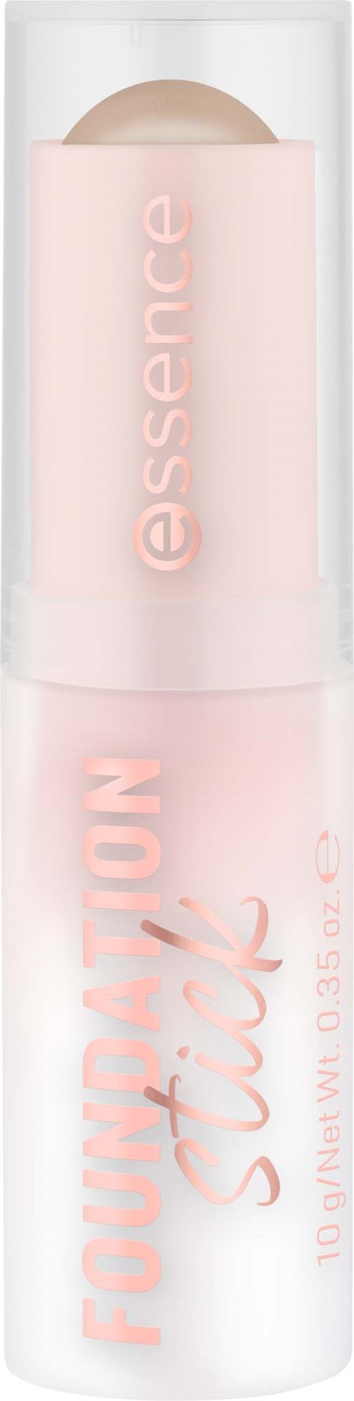 A pink and white lipstick tube with fading text, labeled 'FOURDAY Lip SticK' and 'essence'.