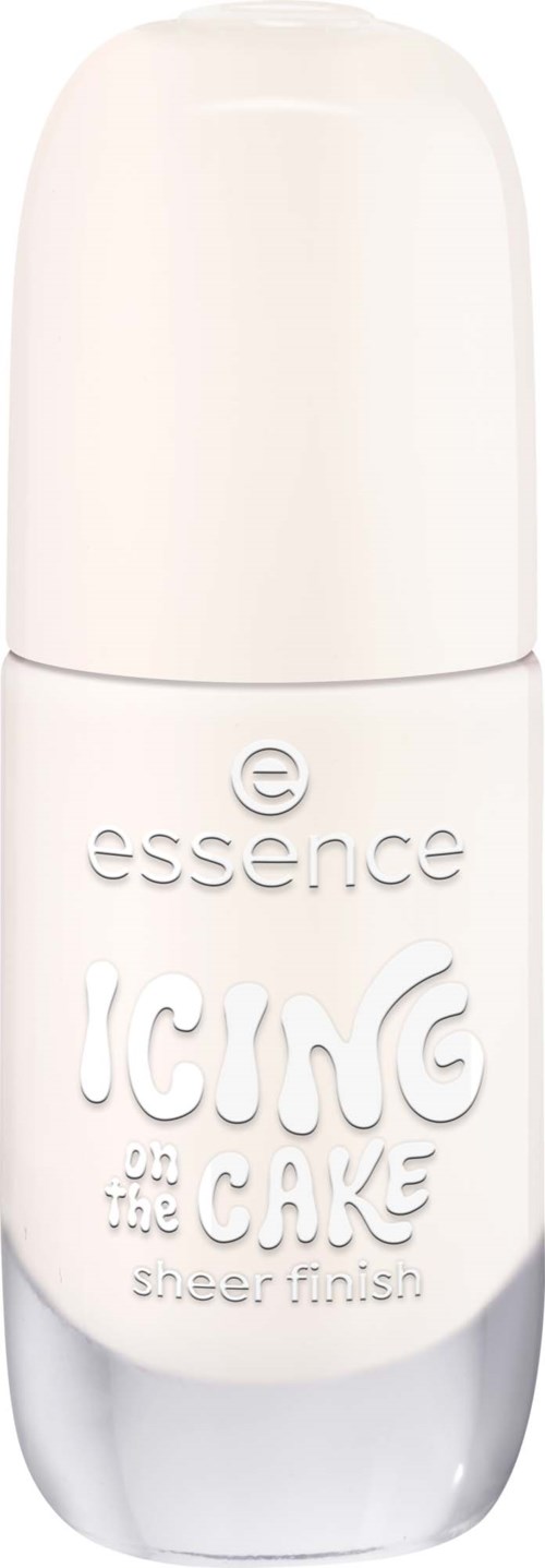 A white roll-on deodorant with the words essence and Icing the Cake on the label.
