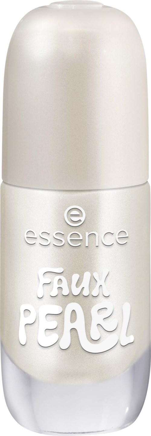 A white roll-on deodorant with the words essence and faux pearl written on it.
