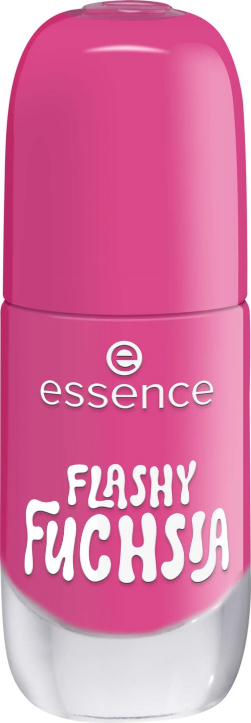 Pink roll-on deodorant with the words essence and Flashy Fuchsia on it.