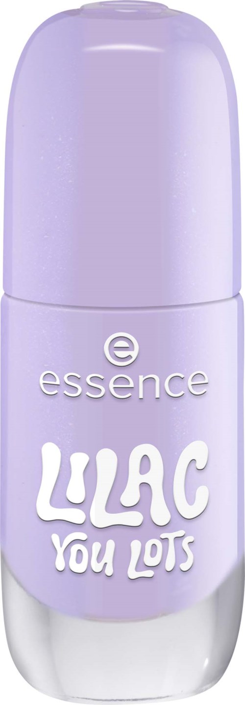 A lavender stick deodorant labeled as essence Lilac You Lots. It has a rounded cap and a silver base.