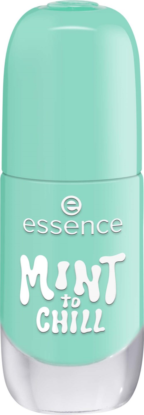 A mint-colored roll-on deodorant bottle with white text that says essence MINT TO CHILL.