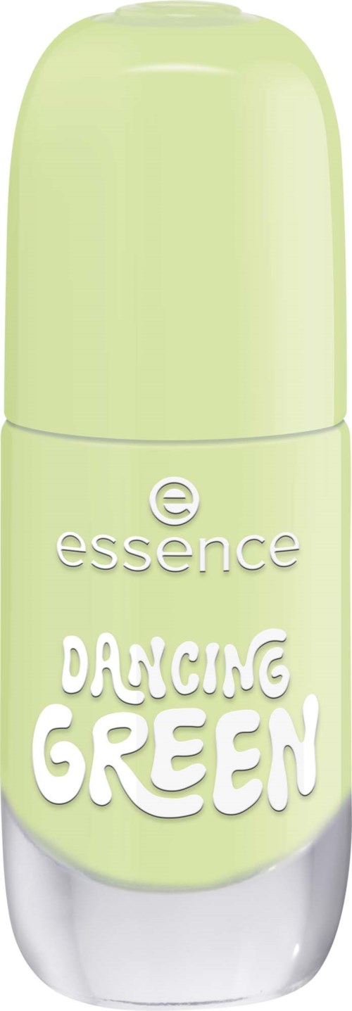 A light green stick deodorant with white text saying DANCING GREEN and essence logo.