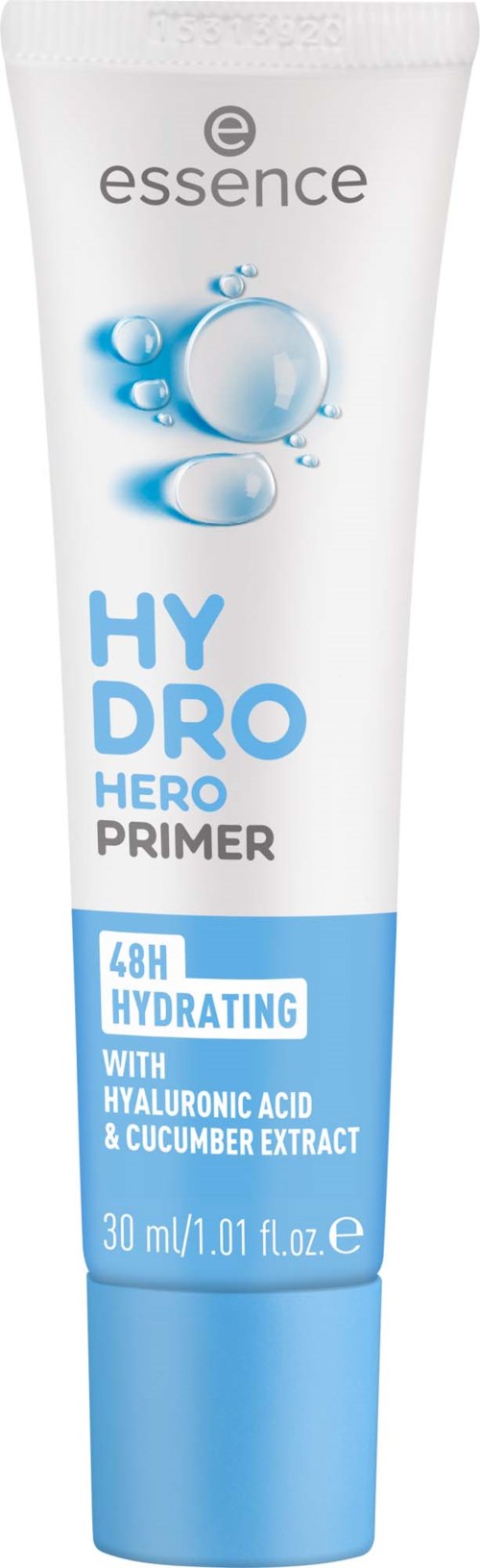 A tube of essence Hydro Hero Primer with hyaluronic acid and cucumber extract for 48-hour hydration.