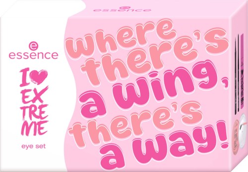 Roze verpakking met tekst 'where there's a wing, there's a way!' en merknamen.