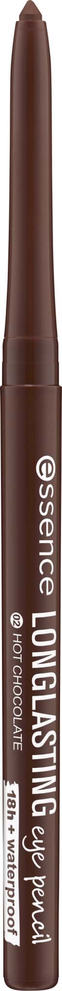 Ein brauner Eyeliner-Stift mit weißem Text und spitzer Spitze, für Make-up.