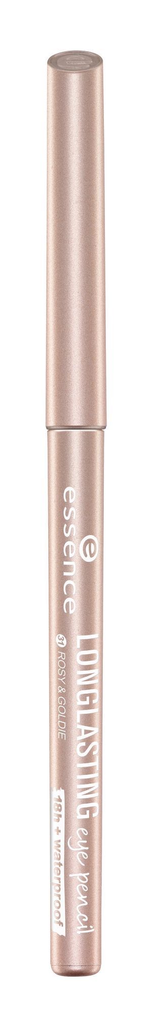 En pen i rosa-beige färg med tydlig etikett som säger 'Essence' och lite mer små text.