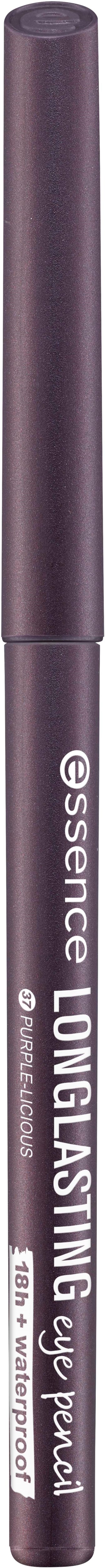 En mörk lila flytande eyelinerpenna med vit text på skalet, märkt 'long-lasting eye pencil'.