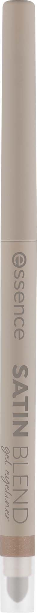 Beige kynä, jossa on valkoinen pyyhekumi ja tekstit essence SATIN BLEND.