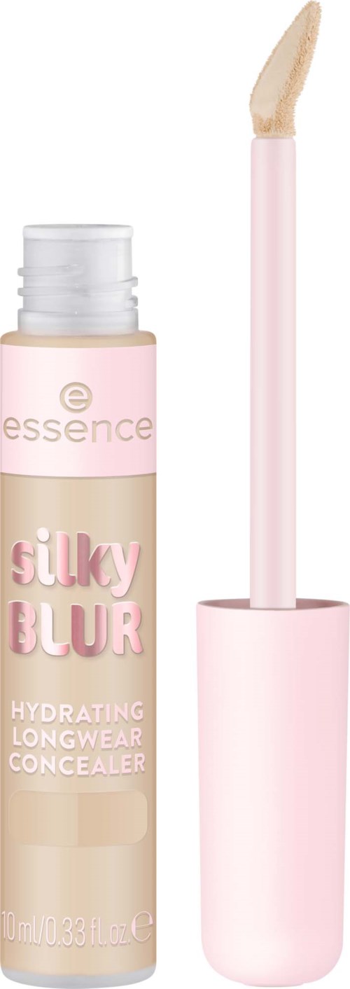 Eine rosa Tube mit feuchtigkeitslieferndem Concealer und Applikatorspiegel.