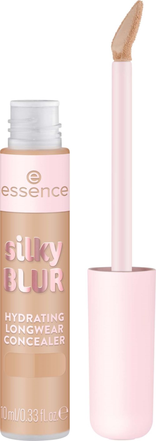 Ein Abdeckstift in Pink und Beige mit Pinsel zum Auftragen.