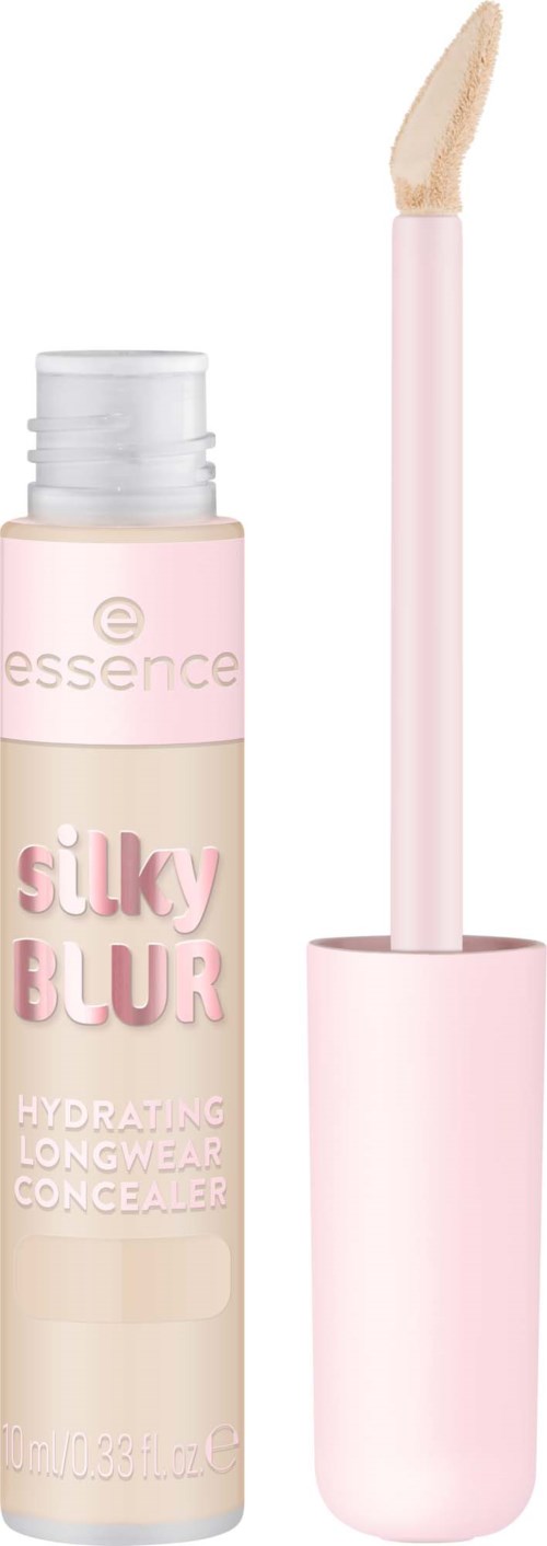 Ein rosa Lippenconcealer-Tube mit Applikator und flüssigem Inhalt.