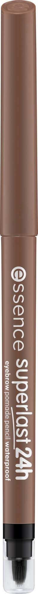 A brown liquid eyeliner pen with a cap and a fine tip, labeled as essence superlast 24h.