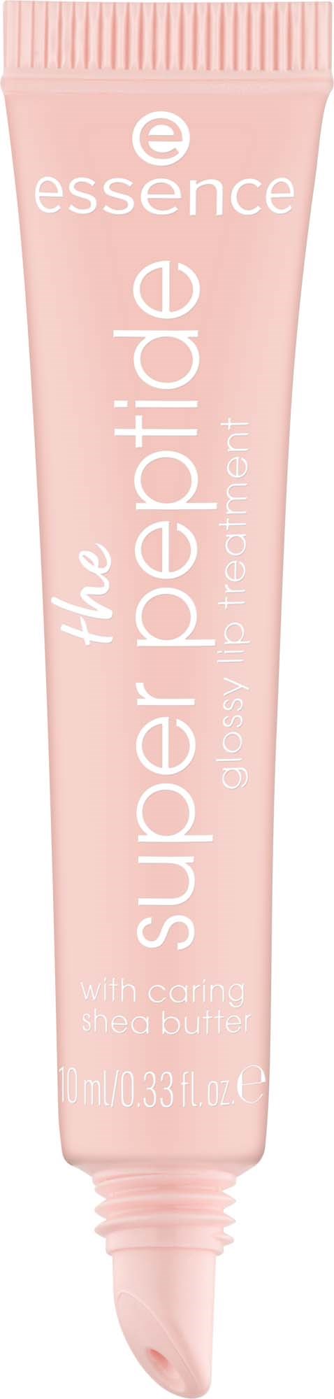 Roze tube met skincare-product genaamd super peptide met shea butter van essence.