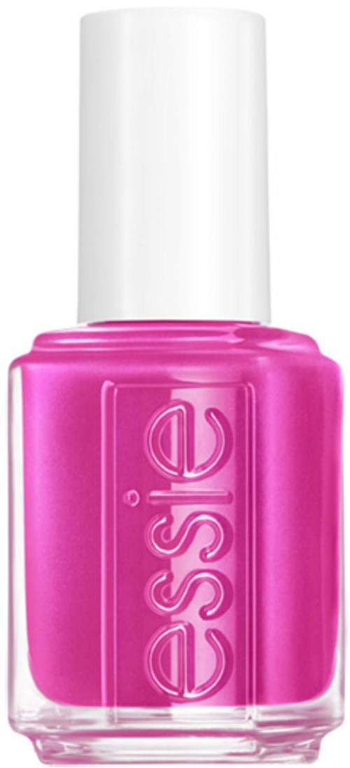 Rosa nagellackflaska med vit lock, märkt 'essie's'.
