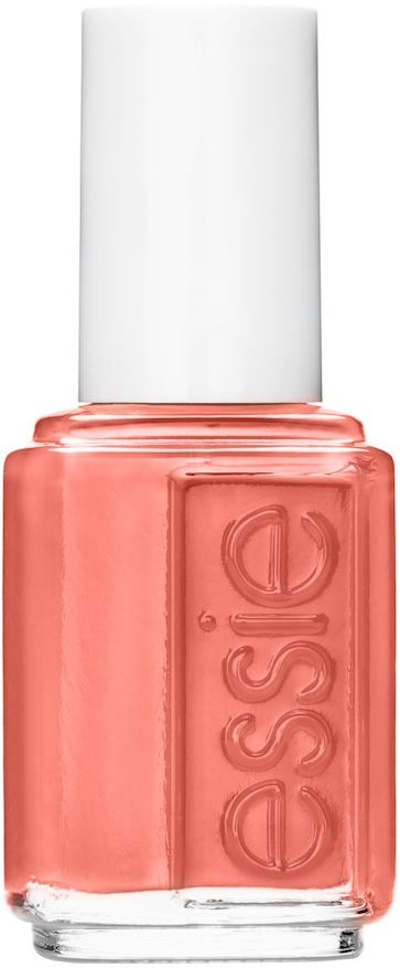 A peach-colored nail polish bottle with a white cap and the brand name 'essence' embossed on the front.