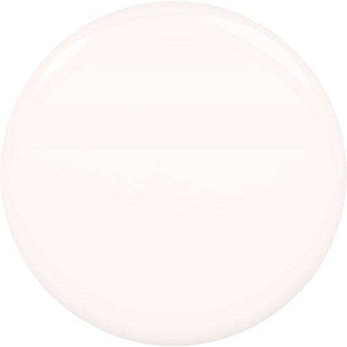A plain white round plate with a glossy surface and a slightly raised edge.