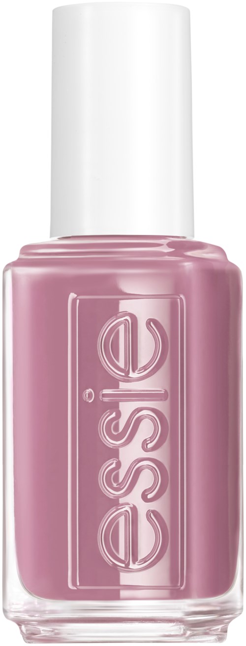 A pink nail polish bottle with a white cap and 'essie' logo on the front.