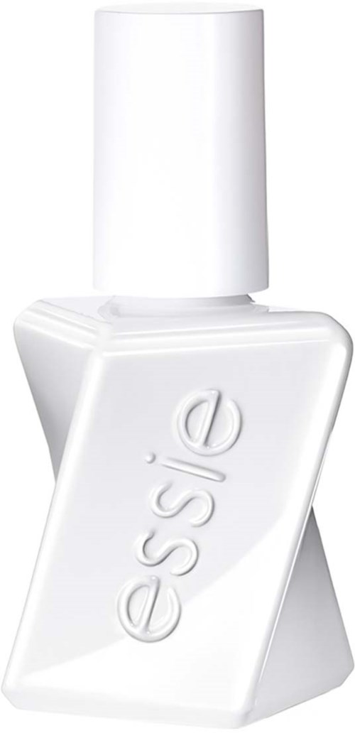 En vit flaska av nagellack med märket 'essie' på framsidan.