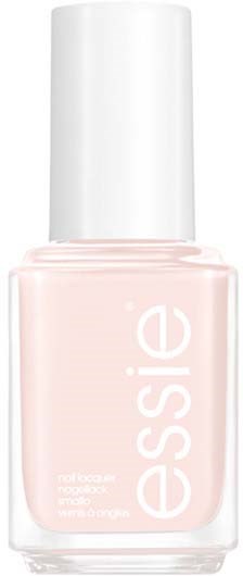 A light pink nail polish bottle with a white cap, labeled 'essence'.