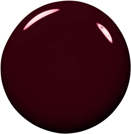 A shiny, dark red sphere with reflections on its surface.