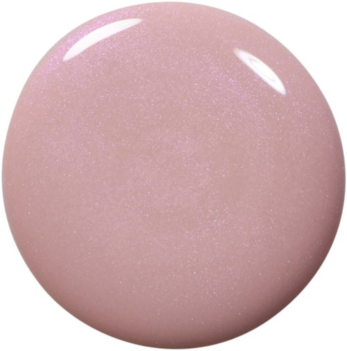 A shiny, pink, glittery spherical object with reflections on its surface.