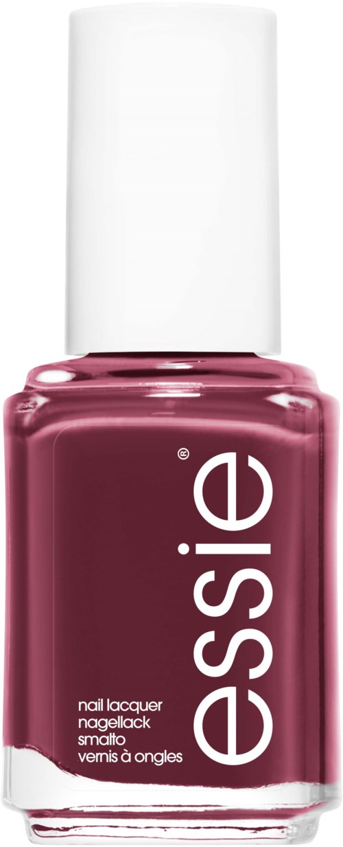 A small bottle of pink nail polish with a white cap, labeled 'essence' in white letters.