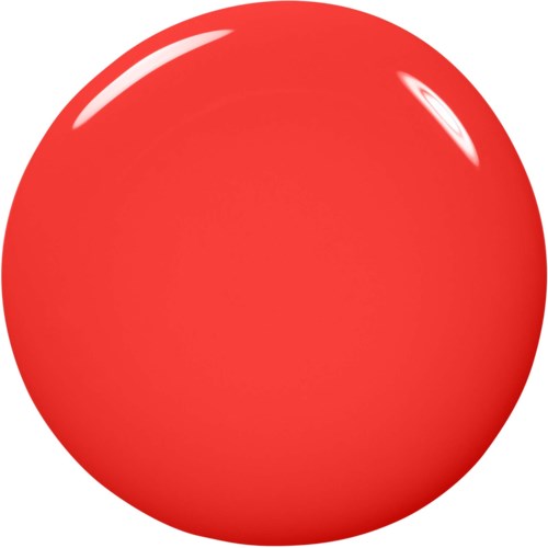 A large red glossy sphere, smooth surface, with reflections showing light sources.