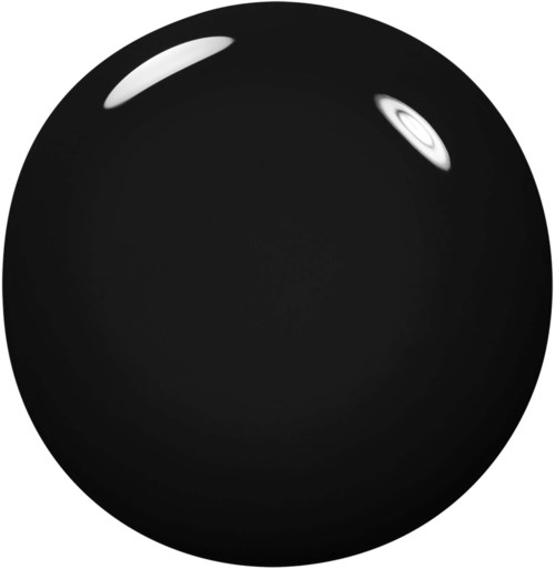 A solid black circular object, shiny with reflections, looks like a smooth, glossy sphere.