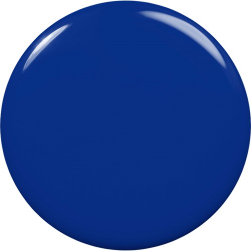 Det här är en solid, glänsande blå knapp med rund form.
