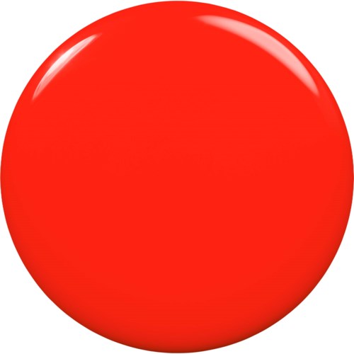 En stor rödfärgad cirkel med vitt ljusreflex, inga andra element.