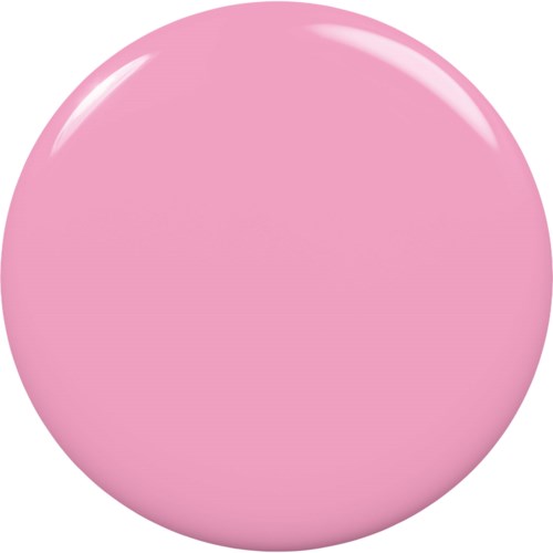 Rosa cirkulär knapp med glänsande yta och ett vitt ljus längst upp till vänster.