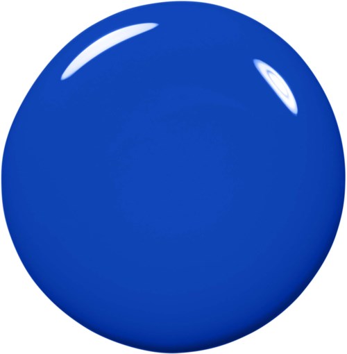 En glänsande blå gummiboll med reflektion på ytan.