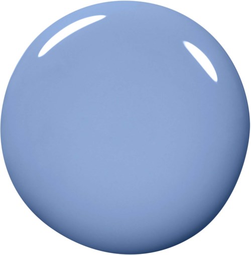 A shiny blue ball with reflections showing light. It has no patterns or text on it.