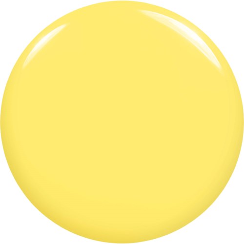 En gul cirkel med glänsande reflektioner upptill, enkel design.
