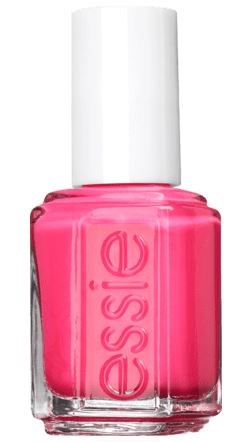 Rosa nagellackflaska med vit lock och märket 'essie' präglat på framsidan.