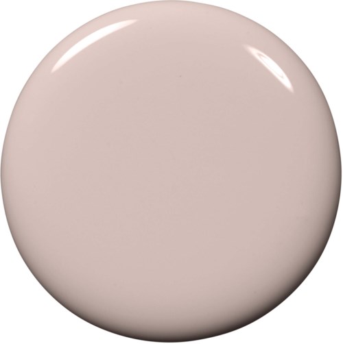 A plain, round, beige-colored object with a smooth surface and shiny finish.