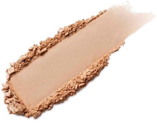 Light beige pressed powder with crushed edges, likely a makeup compact or eyeshadow.