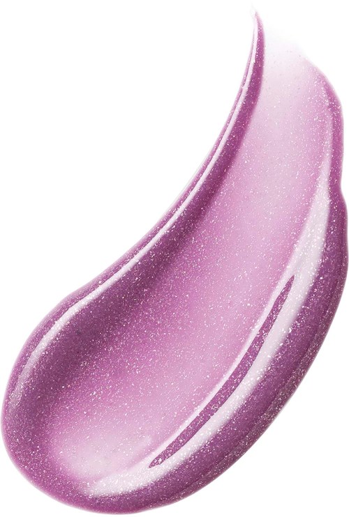 Purple and pink glittery cream or gel swirl for makeup or skincare.