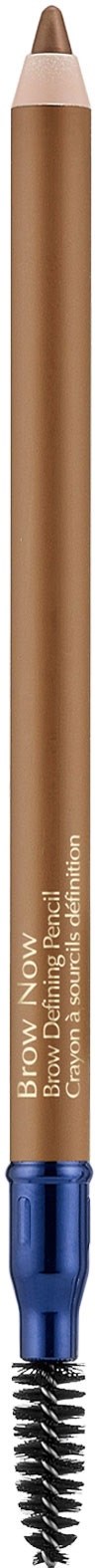 Tweedelige wenkbrauwpotlood met borstel en punt in bruin en beige kleuren.