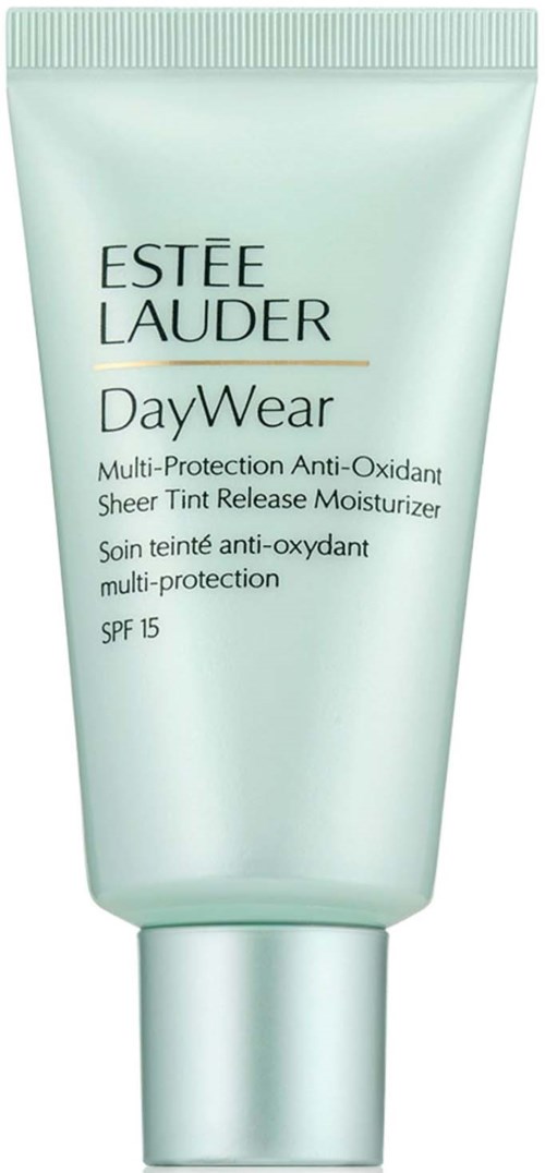En ljusgrön tub med Estée Lauder DayWear fuktcreme med SPF 15, för hudskydd och antioxidativ vård.