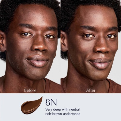 Side-by-side images showing improved skin tone and texture using a product, with 'Before' and 'After' labels.