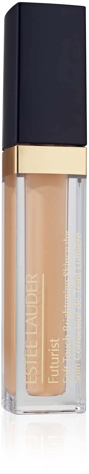 Lippen gloss met zwarte dop, gouden band en doorzichtige fles met beige gloss binnen.