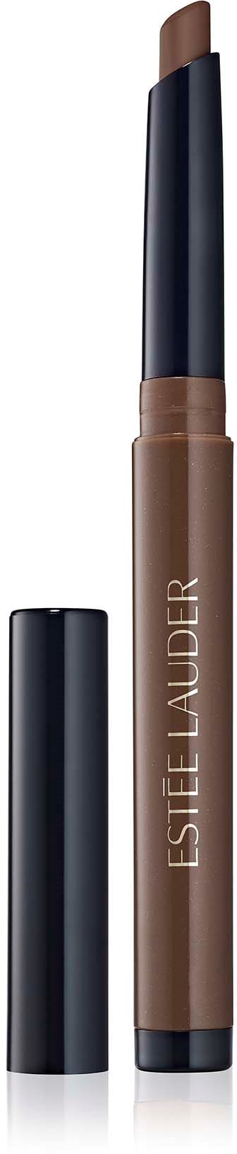 A brow pencil with brown color and a black cap, with the brand name Estée Lauder on the side.