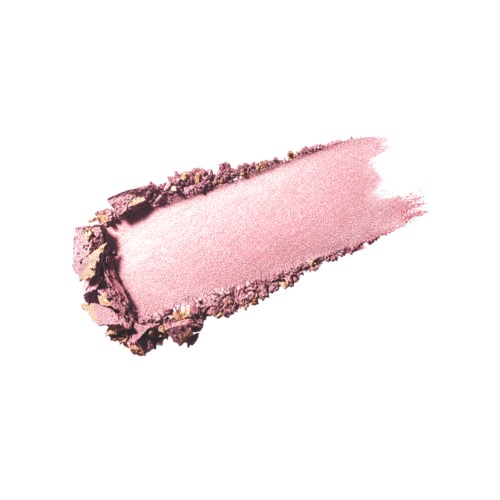 Pink eyeshadow swatch with a shimmery finish on a white background.