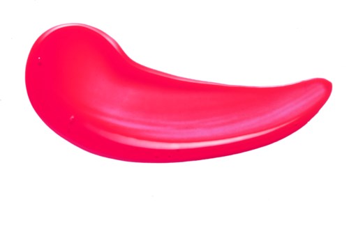 A bright pink lamp shaped like a banana with a smooth, shiny surface.