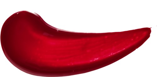A bright red chili pepper with a curved shape and shiny surface.