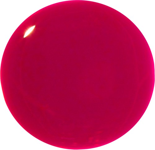 Een glanzende roze bal met een felle reflectie linkerboven.