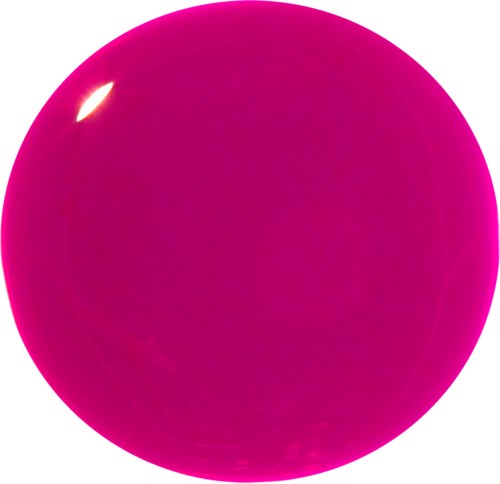 A shiny pink ball with a small bright spot on its upper left side.